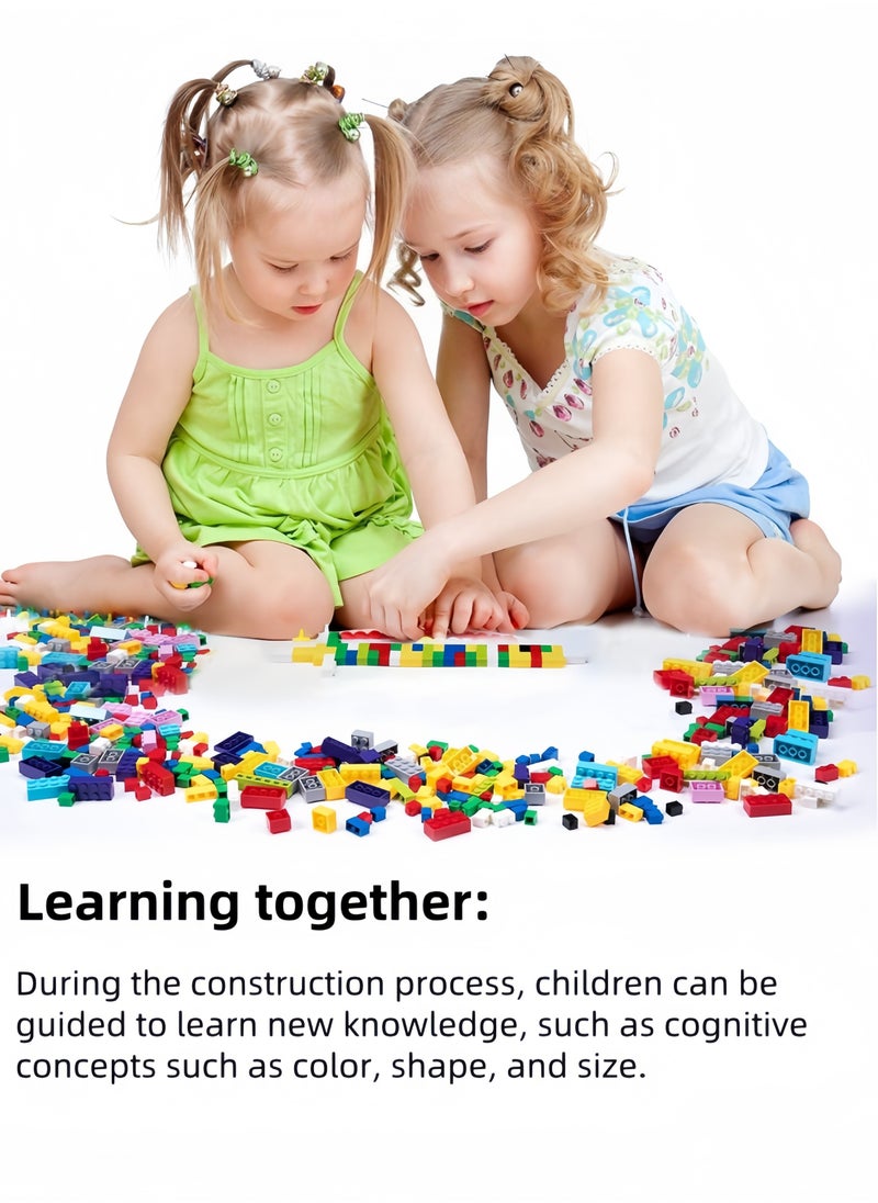 1000 Pieces of Bulk Building Blocks Compatible with  DIY Puzzle Assembly