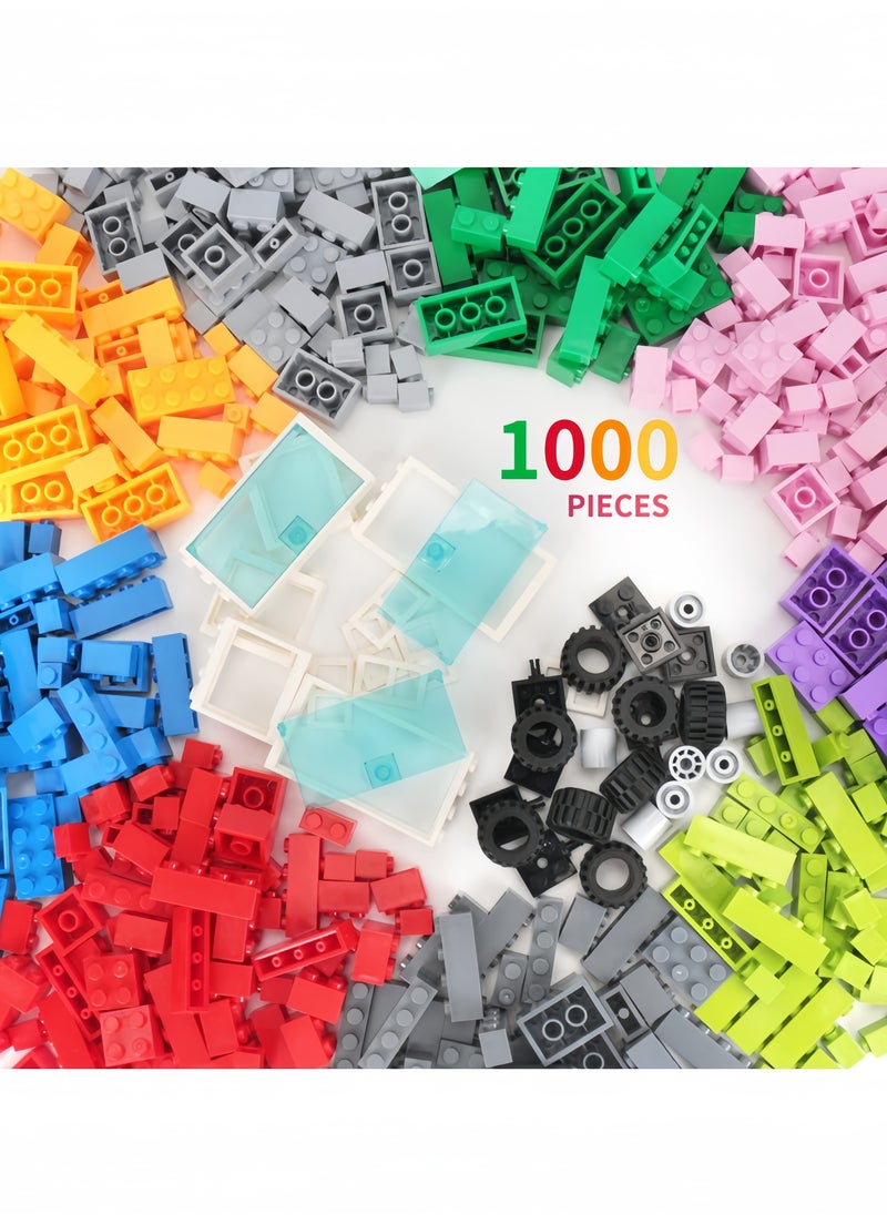 1000 Pieces of Bulk Building Blocks Compatible with  DIY Puzzle Assembly