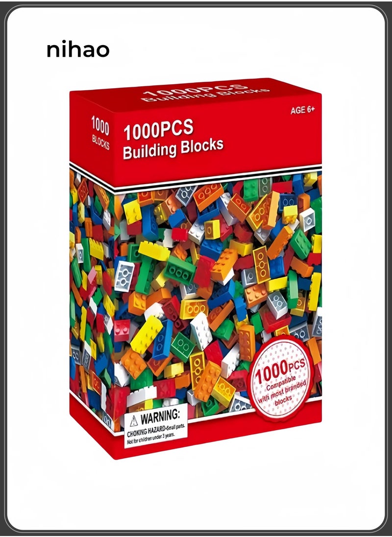nihao 1000 Pieces of Bulk Building Blocks Compatible with  DIY Puzzle Assembly  - Image 1