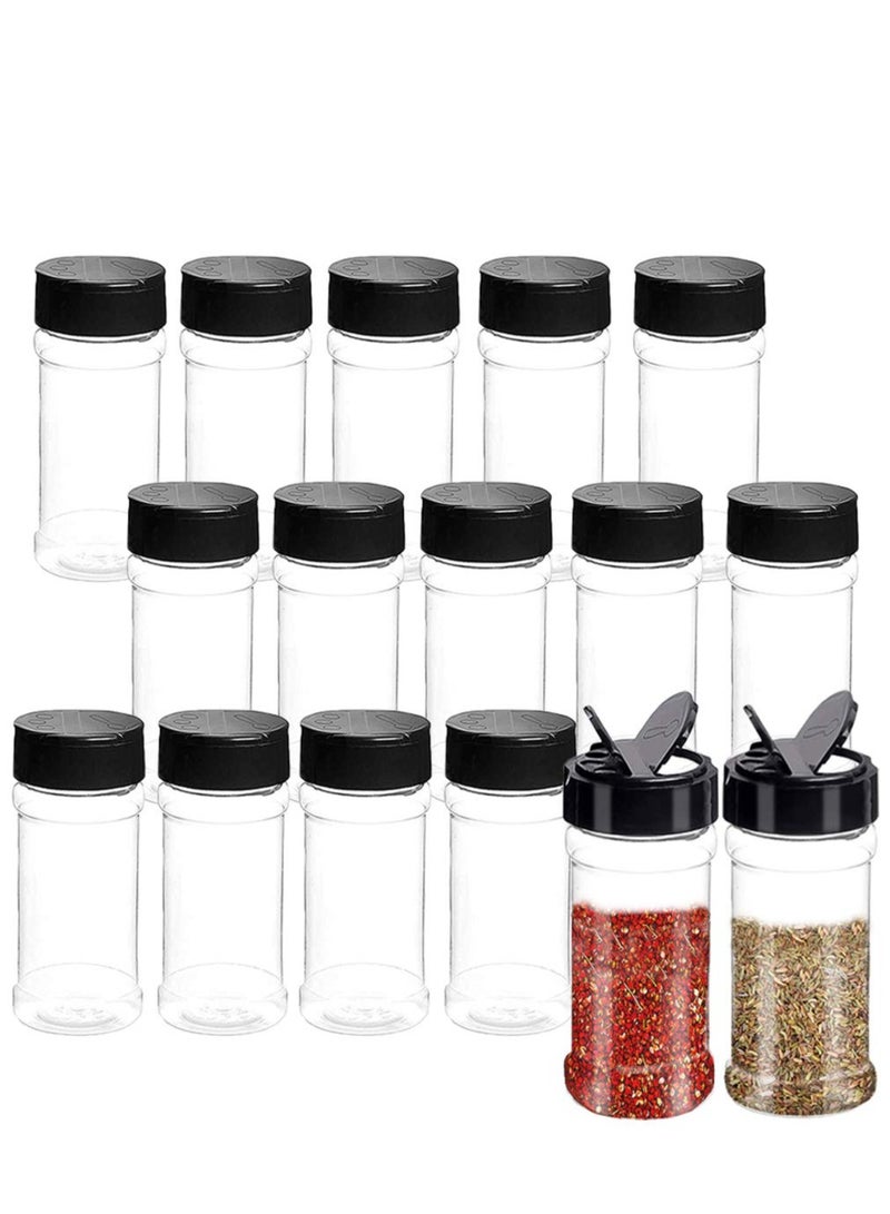 SYOSI 16 Pack Plastic Seasoning Containers with Lids to Shaker Holes or Pour Open, Portable Clear Spice Jars, Storage Seasoning Containers for Kitchen Storing Spice Powders Peppers (80 ml) - Image 1