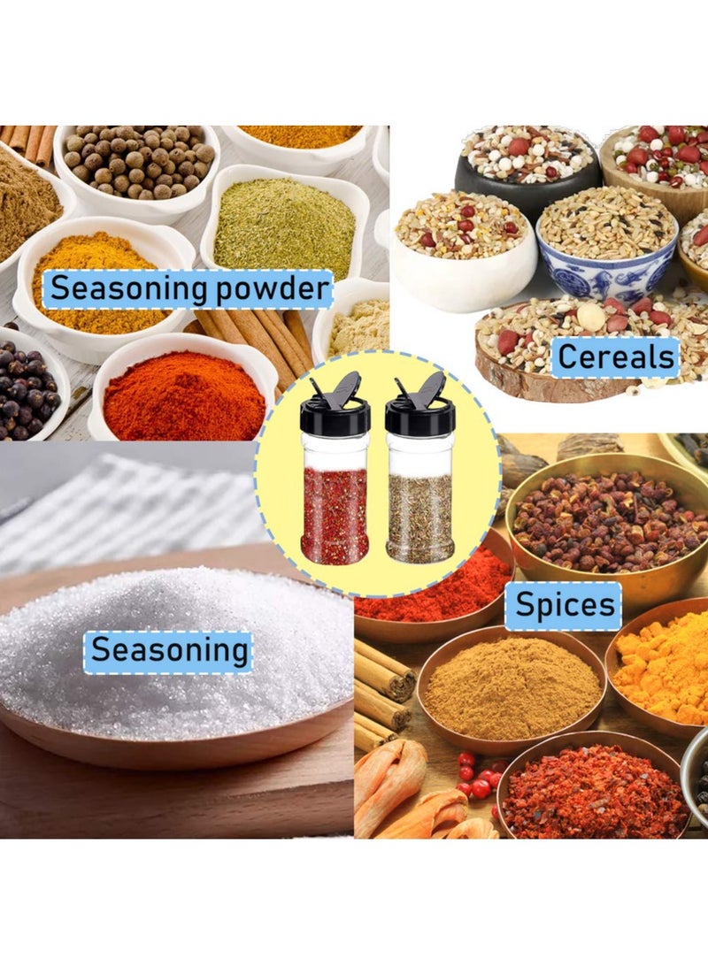 SYOSI 16 Pack Plastic Seasoning Containers with Lids to Shaker Holes or Pour Open, Portable Clear Spice Jars, Storage Seasoning Containers for Kitchen Storing Spice Powders Peppers (80 ml) - Image 4