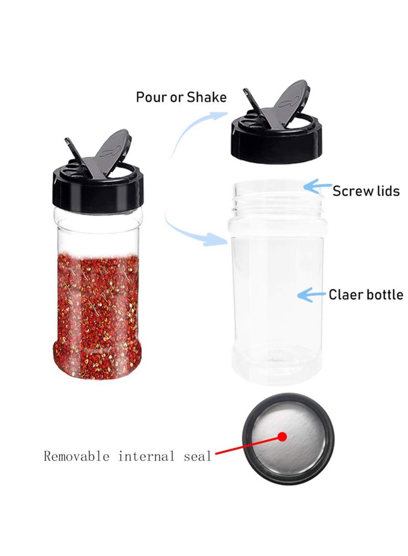 SYOSI 16 Pack Plastic Seasoning Containers with Lids to Shaker Holes or Pour Open, Portable Clear Spice Jars, Storage Seasoning Containers for Kitchen Storing Spice Powders Peppers (80 ml) - Image 2