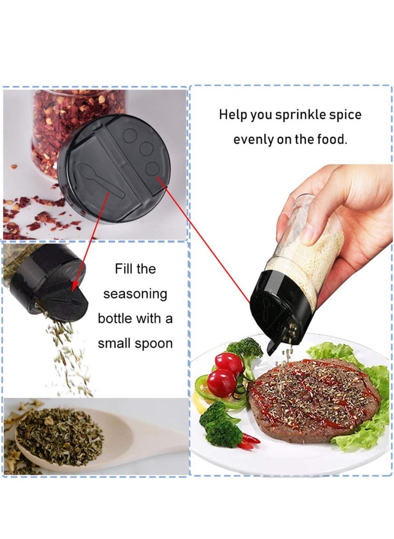 SYOSI 16 Pack Plastic Seasoning Containers with Lids to Shaker Holes or Pour Open, Portable Clear Spice Jars, Storage Seasoning Containers for Kitchen Storing Spice Powders Peppers (80 ml) - Image 3