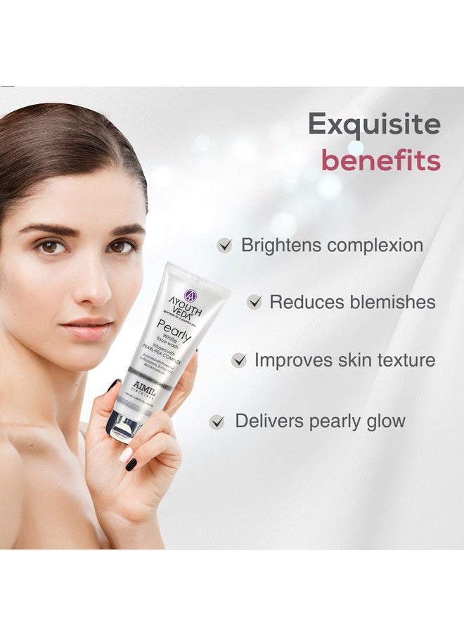 AYOUTHVEDA Pearly White Face Wash 100 Ml | Best Skin Whitening Face Wash For Women And Men | Enriched With Antioxidants & Vitamin C| Suitable For Normal & Oily Skin (Pack Of 1; 100Ml)  - Image 3