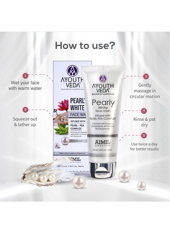 AYOUTHVEDA Pearly White Face Wash 100 Ml | Best Skin Whitening Face Wash For Women And Men | Enriched With Antioxidants & Vitamin C| Suitable For Normal & Oily Skin (Pack Of 1; 100Ml)  - Image 4