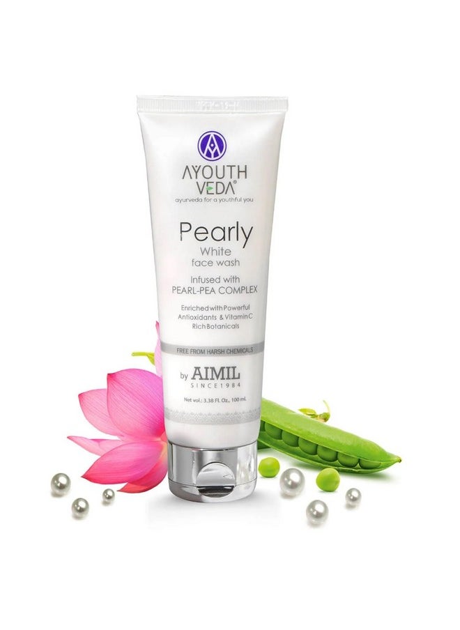 AYOUTHVEDA Pearly White Face Wash 100 Ml | Best Skin Whitening Face Wash For Women And Men | Enriched With Antioxidants & Vitamin C| Suitable For Normal & Oily Skin (Pack Of 1; 100Ml)  - Image 1