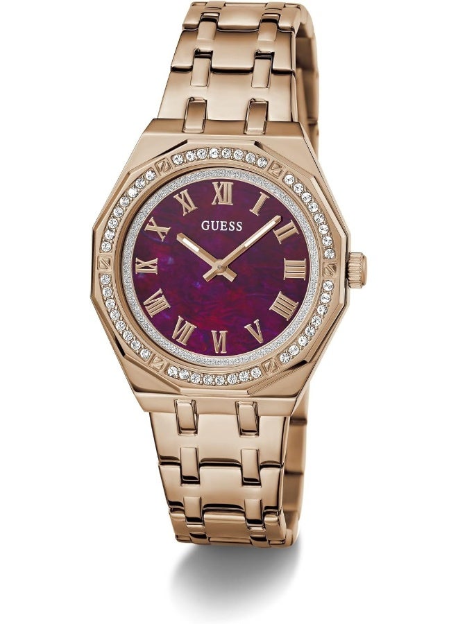 GUESS Women's Watch with Crystal and Plum MOP Dial - Image 1