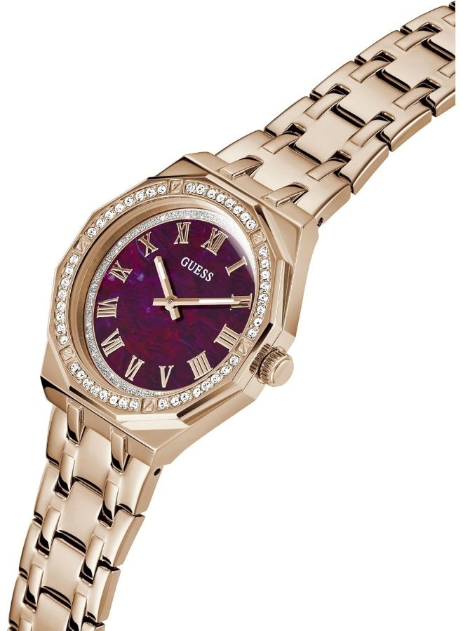 GUESS Women's Watch with Crystal and Plum MOP Dial - Image 3