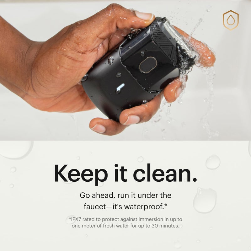 MANSCAPEDÂ® The Handymanâ„¢ Compact Face Shaver â€“ Portable Menâ€™s Travel Facial Hair Groomer, USB-C Rechargeable Razor, Electric Foil Face Shaver, Waterproof, Cordless, Dual-Action SkinSafeÂ® Foil Blades - Image 3