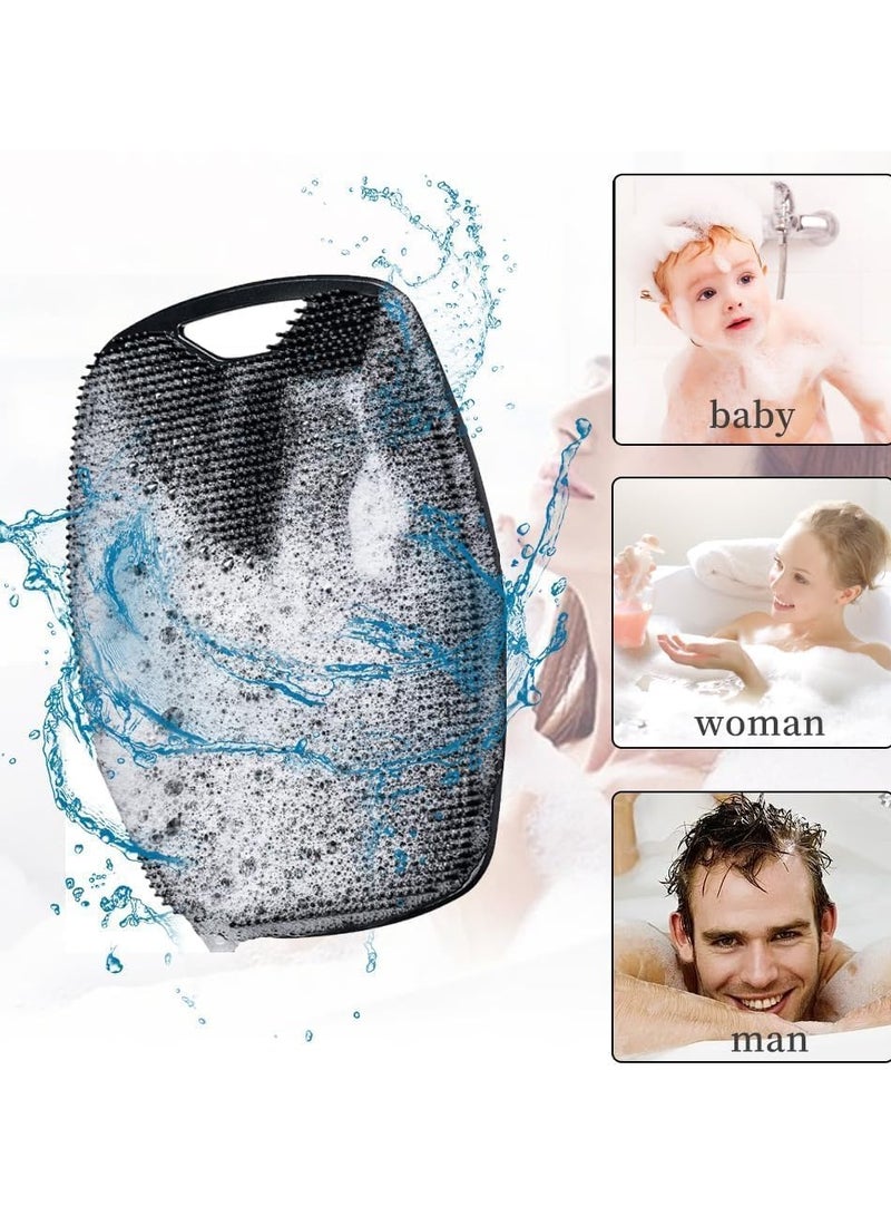 Silicone Body Scrubber Bath Sponge for Cleansing and Exfoliating with Foam-Enhancing Bristles for Skin Nourishment and Comfortable Non-Slip Handle, Body Scrubber for Men and Women, Multicolor