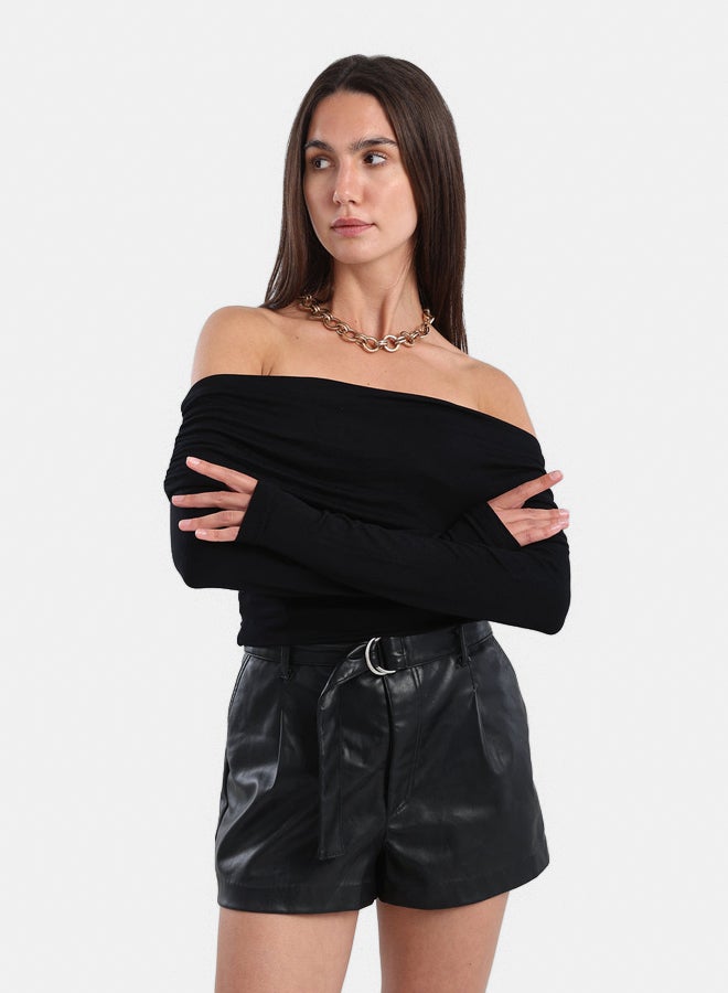 Carina Black Off Shoulder Top - Image 1