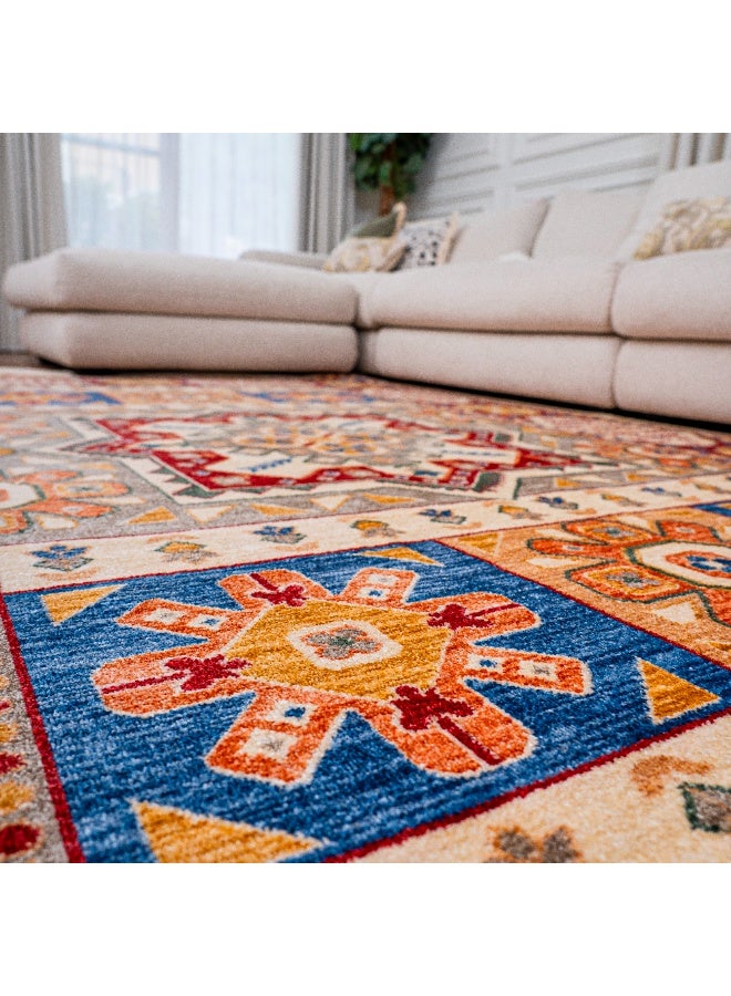 HANDPICKED FURNITURE Traditional Beige Rectangular Carpet Ultra Soft Area Carpets For Bed Room Living Room And Dining Room Anti-Slip Floor Carpets Easy To Clean Made In Turkey - Image 2