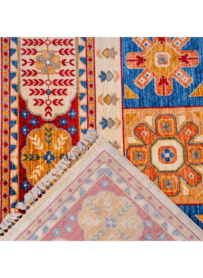 HANDPICKED FURNITURE Traditional Beige Rectangular Carpet Ultra Soft Area Carpets For Bed Room Living Room And Dining Room Anti-Slip Floor Carpets Easy To Clean Made In Turkey - Image 3