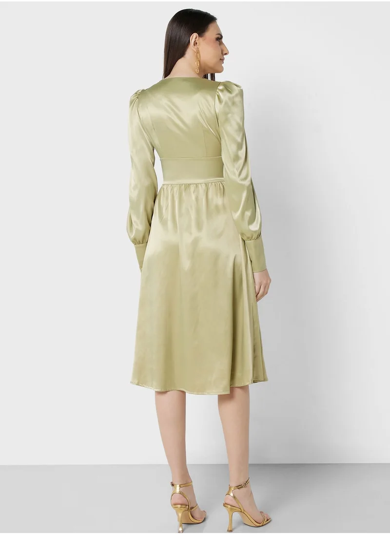 ELLA Puff Sleeve Detail Dress