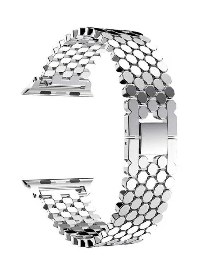 Ozone Replacement Strap For Apple Watch Series 3/2/1 Silver 