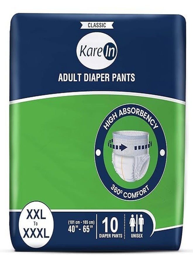 STARYOGA KareIn Classic Adult Diaper Pants, XXL-XXXL, 101-165 Cm (40"- 65"), Pack of 1(10 Count), Unisex, No Leakage, Elastic Waist, Wetness Indicator - Image 1