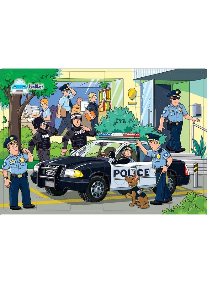 FunBlast Jigsaw Puzzles for Kids, Police Team Jigsaw Puzzles for Kids, Floor Puzzle for Children, Learning & Educational Jigsaw Puzzle Toys for 3+ Years Kids, 24 Pcs Puzzle (Multicolor) - Image 1