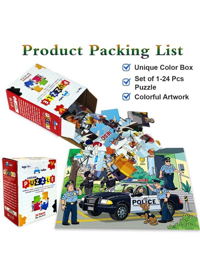 FunBlast Jigsaw Puzzles for Kids, Police Team Jigsaw Puzzles for Kids, Floor Puzzle for Children, Learning & Educational Jigsaw Puzzle Toys for 3+ Years Kids, 24 Pcs Puzzle (Multicolor) - Image 4