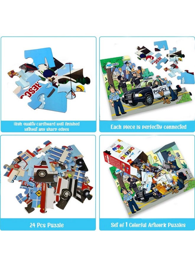 FunBlast Jigsaw Puzzles for Kids, Police Team Jigsaw Puzzles for Kids, Floor Puzzle for Children, Learning & Educational Jigsaw Puzzle Toys for 3+ Years Kids, 24 Pcs Puzzle (Multicolor) - Image 3