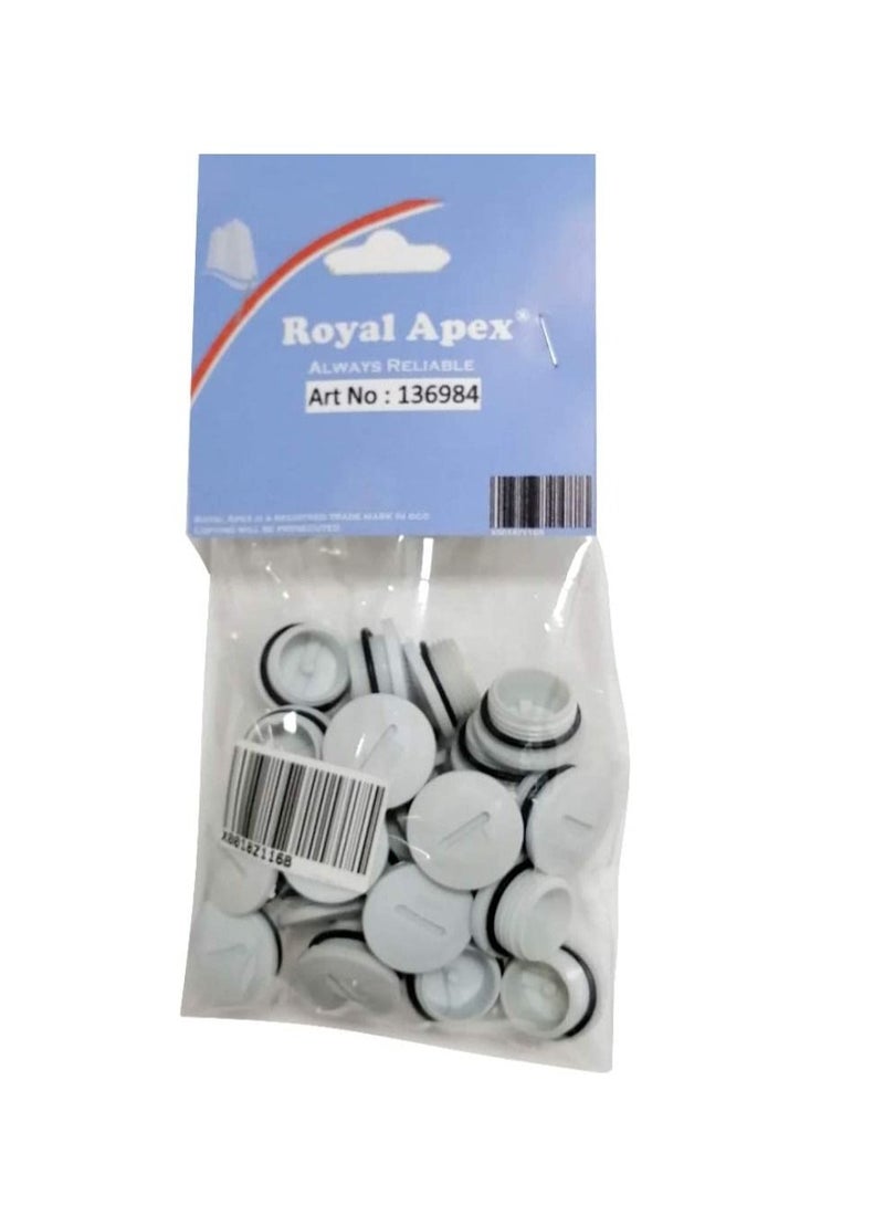 PVC Screw Threaded Plugs Waterproof with O-Ring for Junction Box & Electrical Wiring Etc. (Pack of 25) (32mm - M32, White) - Image 1