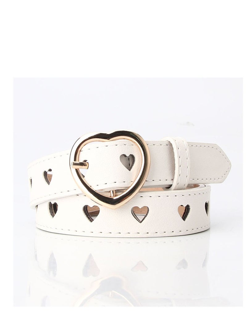 Loquat The New Free Hole Love Hollow Out Lady All Kinds Of Sweet Wool Dress Belt 105cm White