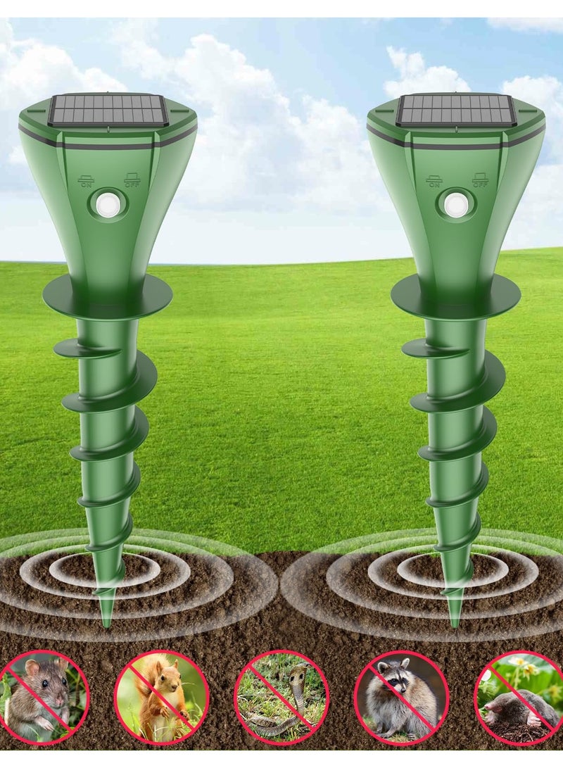 Generic Solar Powered mole Repeller 2 pack ,  IPX7 Waterproof Gopher Vole Repellent for Lawn Garden Yard, Repellent Rat, Squirrel, Skunk, Mole  - Image 1