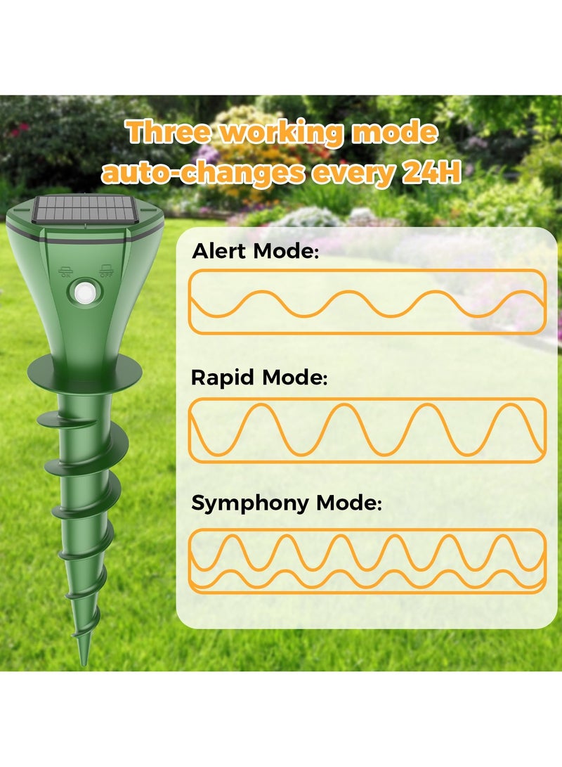 Generic Solar Powered mole Repeller 2 pack ,  IPX7 Waterproof Gopher Vole Repellent for Lawn Garden Yard, Repellent Rat, Squirrel, Skunk, Mole  - Image 3