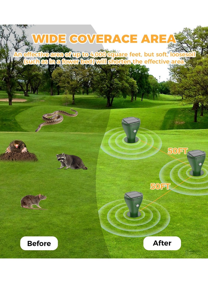 Generic Solar Powered mole Repeller 2 pack ,  IPX7 Waterproof Gopher Vole Repellent for Lawn Garden Yard, Repellent Rat, Squirrel, Skunk, Mole  - Image 4