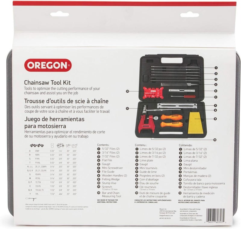 Oregon Chainsaw Chain Sharpening Kit with Hard Case - Contains Files, Handles, Depth Gauge, Stump Vise, Felling Wedge, and More Accessories - Image 3