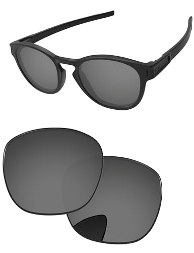 PapaViva Replacement Lenses for Oakley Latch OO9265 53mm Sunglass Black Chrome Pro Antireflective Polarized - Image 1