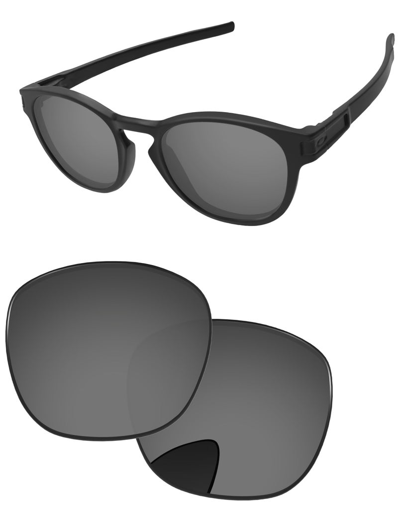 PapaViva Replacement Lenses for Oakley Latch OO9265 53mm Sunglass Black Chrome Pro Antireflective Polarized - Image 2