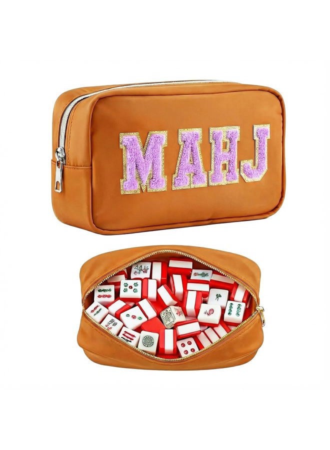 Fzkaly Mahjong Tile Bag - Waterproof Mahjong Bag with Zipper, Mahjong Tote Bag for 166 Standard 1.2in Mahjong Tiles, Stylish Portable Mahjong Carrying Bag for Game Night (Case Only) - Image 1