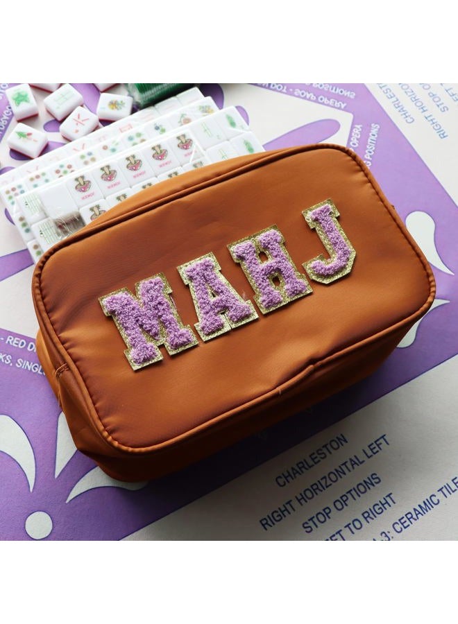 Fzkaly Mahjong Tile Bag - Waterproof Mahjong Bag with Zipper, Mahjong Tote Bag for 166 Standard 1.2in Mahjong Tiles, Stylish Portable Mahjong Carrying Bag for Game Night (Case Only) - Image 3