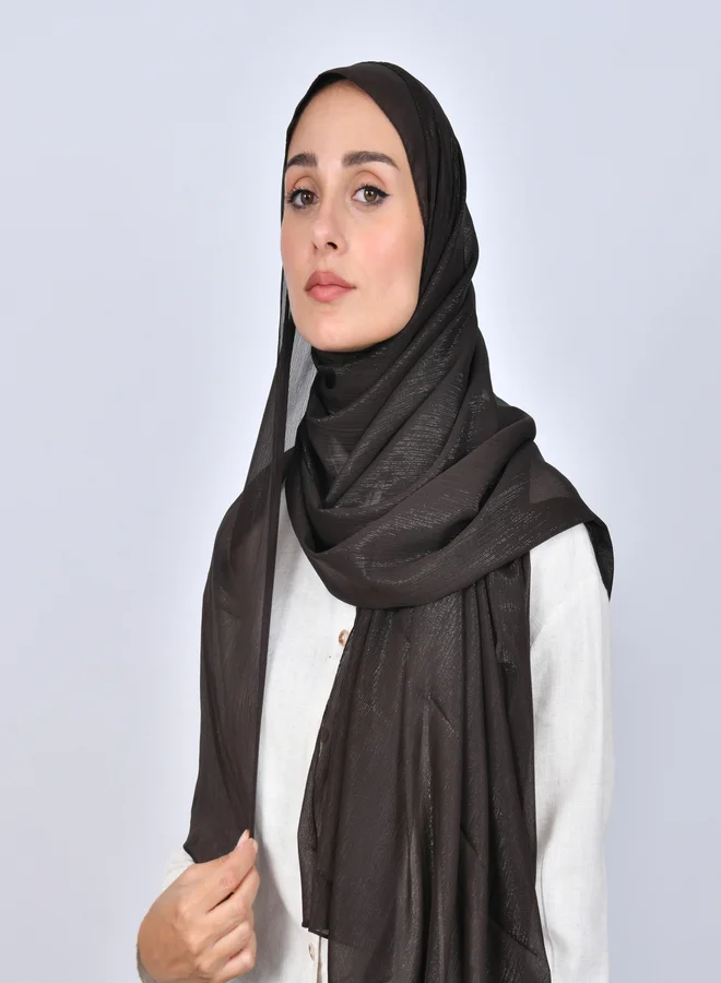 عبايات حوراء طرحة باللون البني بقماش الاورقانزا