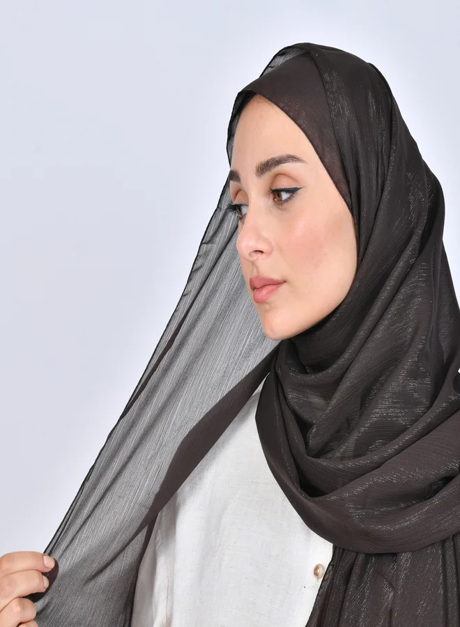 عبايات حوراء طرحة باللون البني بقماش الاورقانزا