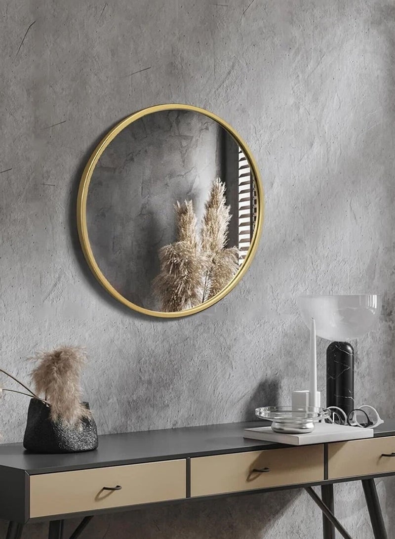 Taimi 100cm Round makeup mirror with a golden frame, a makeup mirror suitable for dressing rooms, dressing rooms and bedrooms - Image 5