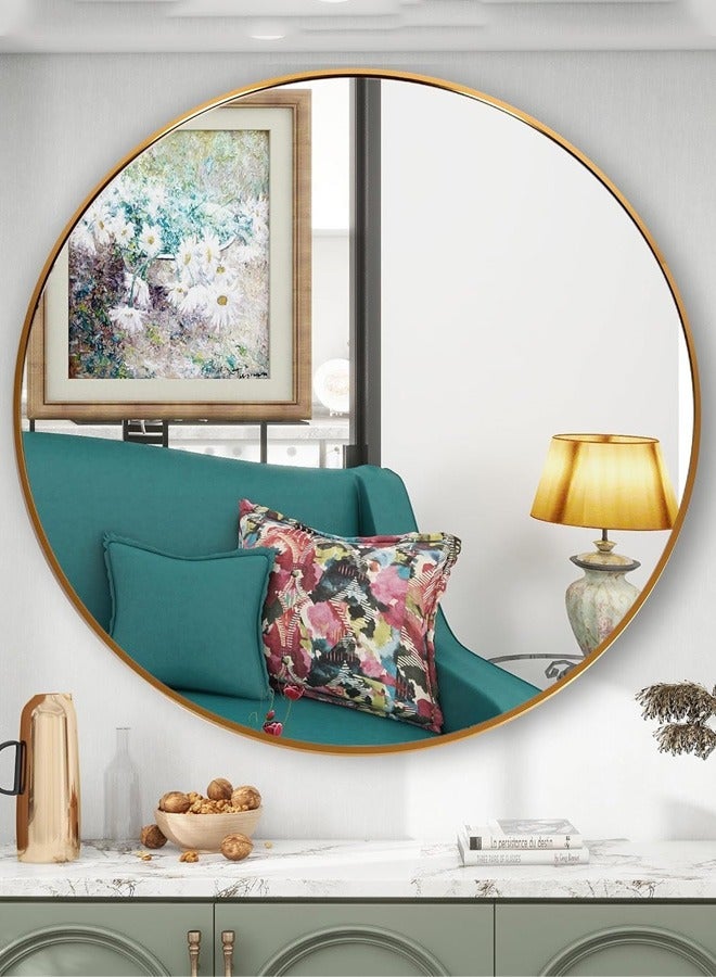 Taimi 100cm Round makeup mirror with a golden frame, a makeup mirror suitable for dressing rooms, dressing rooms and bedrooms - Image 3