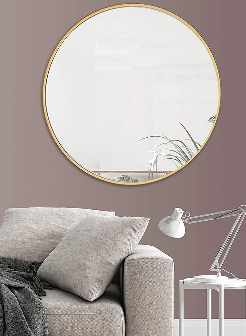 Taimi 100cm Round makeup mirror with a golden frame, a makeup mirror suitable for dressing rooms, dressing rooms and bedrooms - Image 2