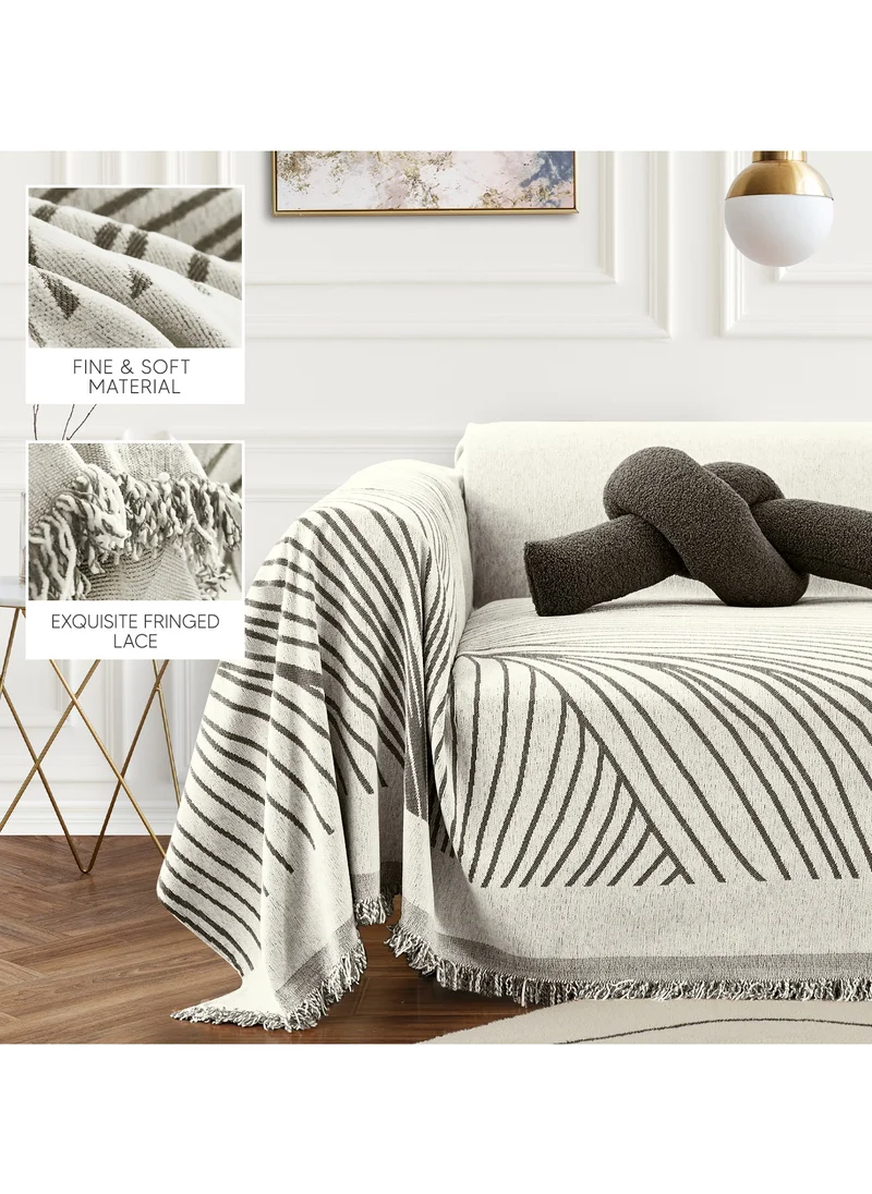 AC&L AC&L Knitted Blanket For Bed, Couch, Sofa, Chair Throw Blanket For All Seasons - Cozy Soft Light Weighted Blanket For Picnic, Travel, Home Decor Gift (Grey Pattern)