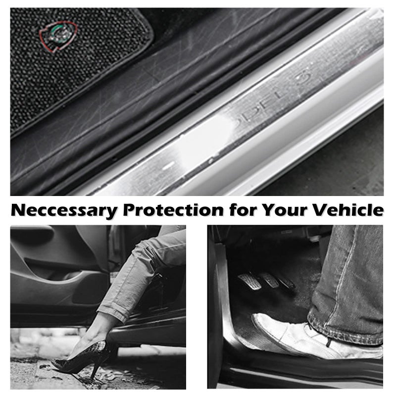 FLAMPETUS Door Sill Protector for Tesla Model Y, 4 Pieces Door Entry Protectors Strips for Outer Side, Tesla Model Y Accessories 2021 2022 2023 2024 for 5-Seater, Glossy Carbon Fiber Pattern - Image 5