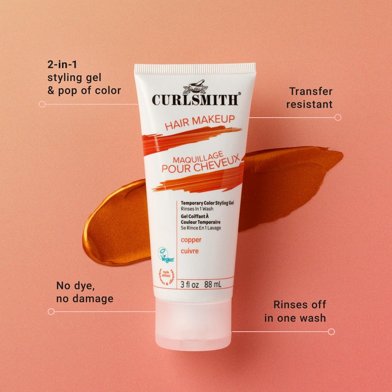 CURLSMITH Hair Makeup in Copper - Temporary Hair Color for Curls, Curl Styling Gel with Color, For All Curl Types, Vegan & Cruelty Free (3 oz) - Image 2