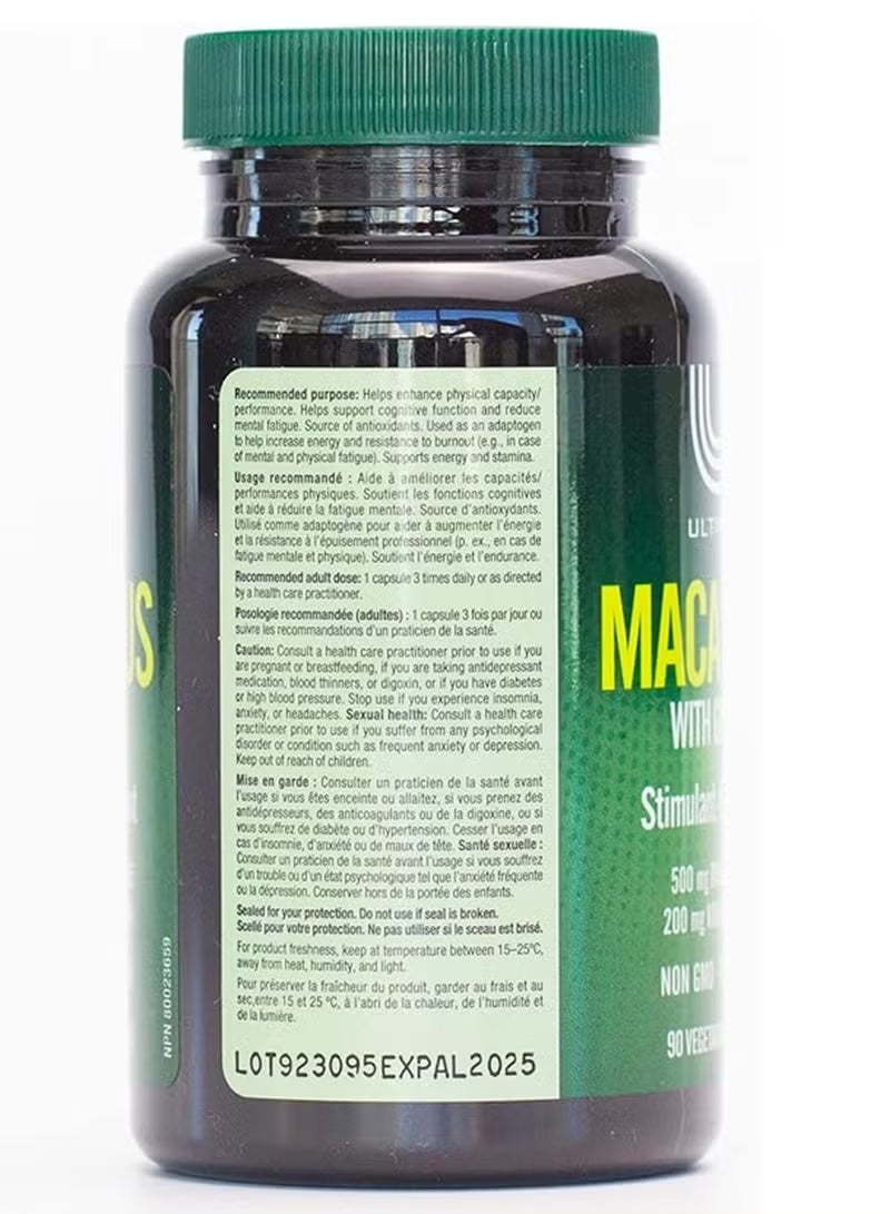 Ultimate Maca Plus with Ginseng Stimulant Free Energy 90 Vegetarian Capsule - Image 2