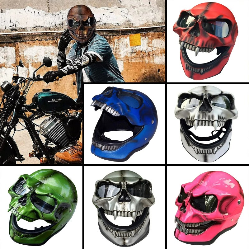 Skull Mask: Pink Glass Fiber - Visible Eye Design Funny Frightening Head Cover for Halloween Carnival Costume Parties Home Play - Image 5