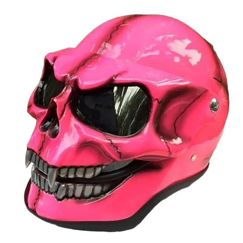 Skull Mask: Pink Glass Fiber - Visible Eye Design Funny Frightening Head Cover for Halloween Carnival Costume Parties Home Play - Image 4