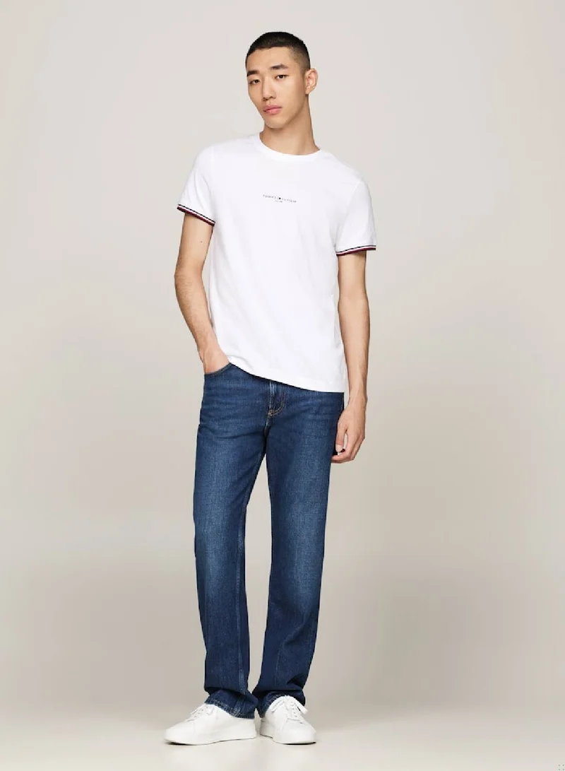 TOMMY HILFIGER Men's Tipped Logo Slim Fit T-Shirt -  Pure cotton, White