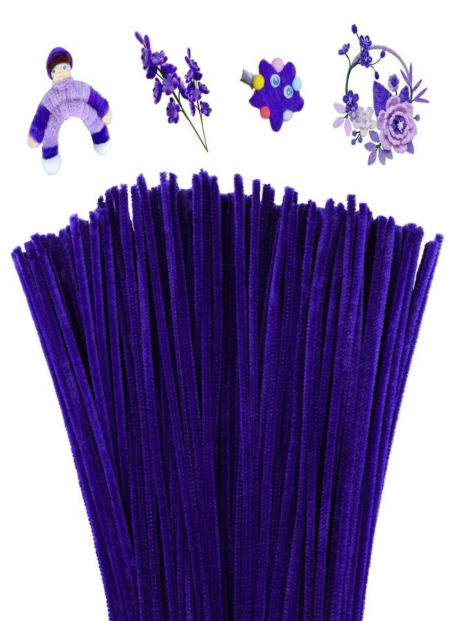 Mnuizu 200pcs Pipe Cleaners,Pipe Cleaners Chenille Stems for Craft, Fuzzy Sticks Christmas Craft Supplies for DIY Art & Creative Crafts Decorations（Purple） - Image 1