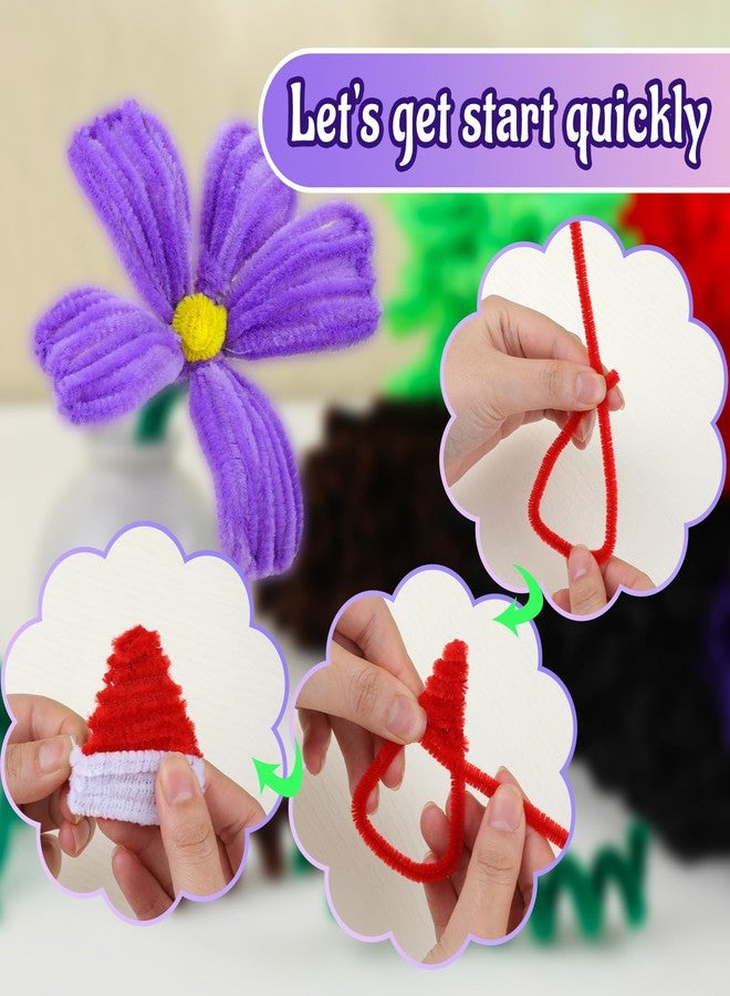Mnuizu 200pcs Pipe Cleaners,Pipe Cleaners Chenille Stems for Craft, Fuzzy Sticks Christmas Craft Supplies for DIY Art & Creative Crafts Decorations（Purple） - Image 5