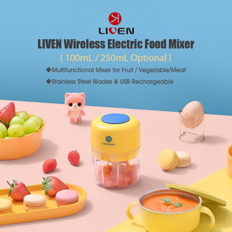 LIVEN  Portable Blender 100mL Wireless USB Rechargeable - Stainless Steel Detachable Easy Clean Multifunctional Food Mixer for Baby Food Fruit Vegetable Meat - Image 3