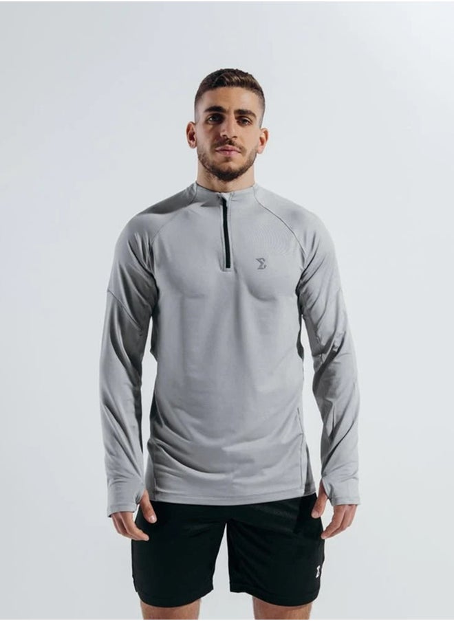 SIGMA FIT - Sigma Fit GRAY CROSSWIND QUARTER ZIPPER - M ,Color: GRAY - Image 1
