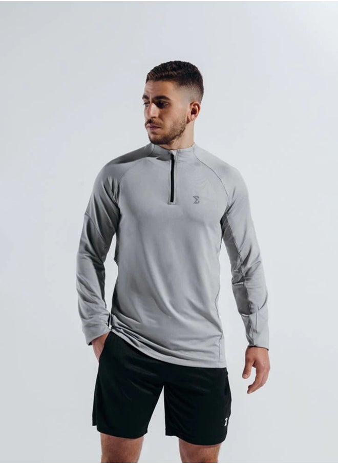 SIGMA FIT - Sigma Fit GRAY CROSSWIND QUARTER ZIPPER - M ,Color: GRAY - Image 1
